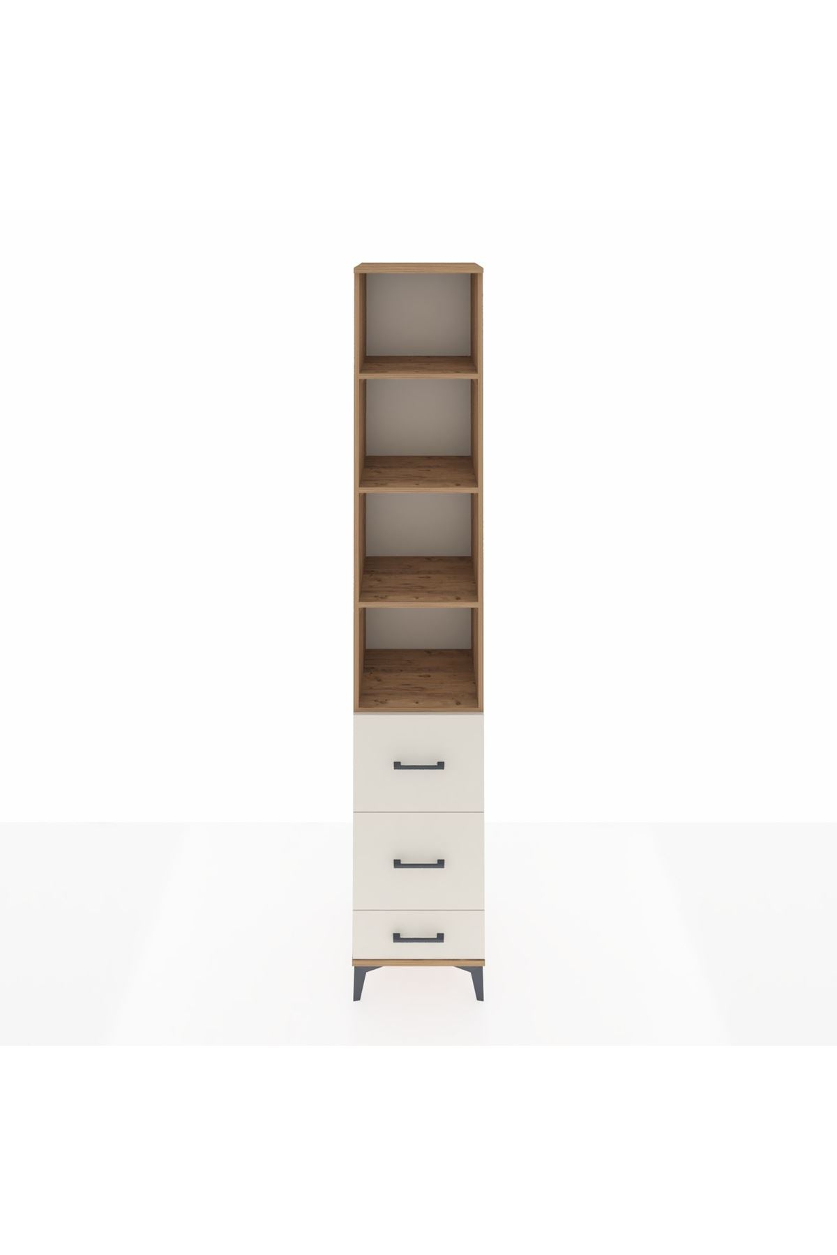 Hyperion Dolap 4 Raflı 3 Çekmeceli 44x44x243 Çam-Aytaşı