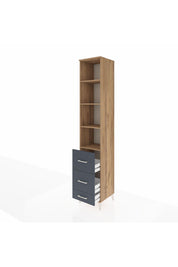 Hyperion Dolap 4 Raflı 3 Çekmeceli 44x44x243 Çam-Antrasit