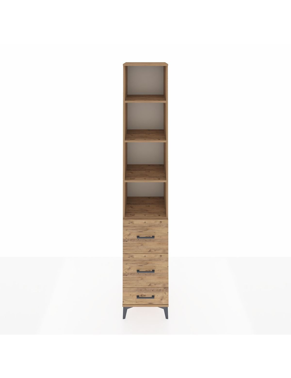 Hyperion Dolap 4 Raflı 3 Çekmeceli 44x44x243 Çam-Çam