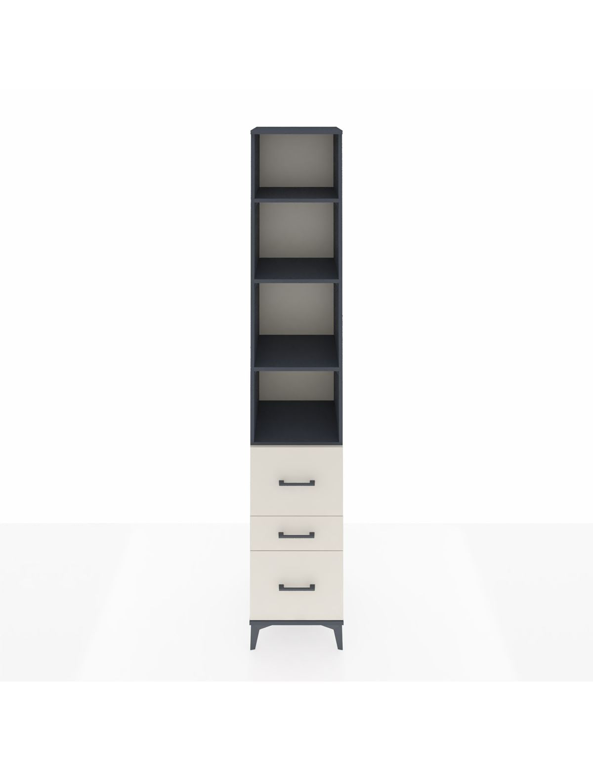 Hyperion Dolap 4 Raflı 3 Çekmeceli 44x44x243 Antrasit-Aytaşı