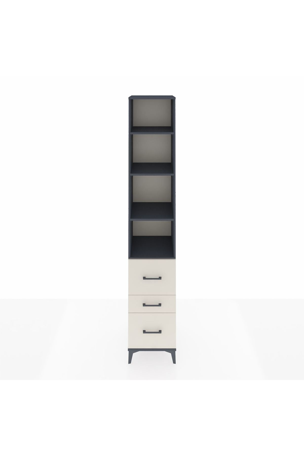 Hyperion Dolap 4 Raflı 3 Çekmeceli 44x44x243 Antrasit-Aytaşı