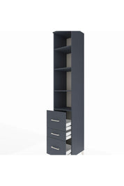 Hyperion Dolap 4 Raflı 3 Çekmeceli 44x44x243 Antrasit-Antrasit