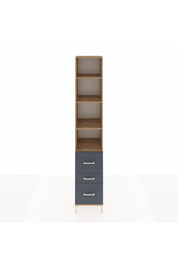 Hyperion Dolap 4 Raflı 3 Çekmeceli 44x44x243 Çam-Antrasit