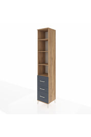 Hyperion Dolap 4 Raflı 3 Çekmeceli 44x44x243 Çam-Antrasit