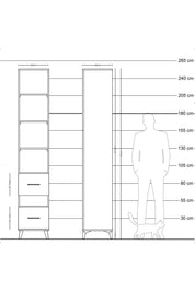Hyperion Dolap 5 Raflı 2 Çekmeceli 44x44x243 Aytaşı-Çam
