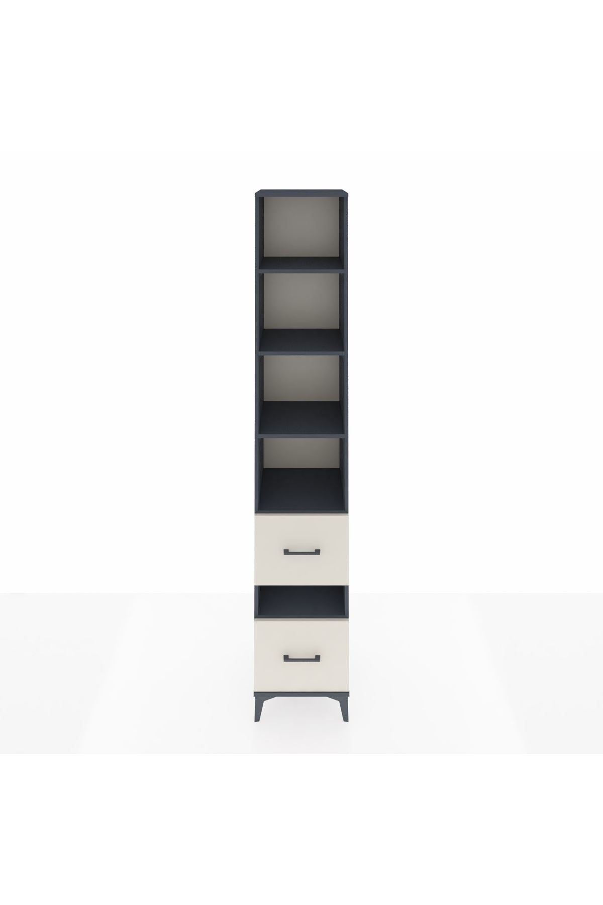 Hyperion Dolap 5 Raflı 2 Çekmeceli 44x44x243 Antrasit-Aytaşı