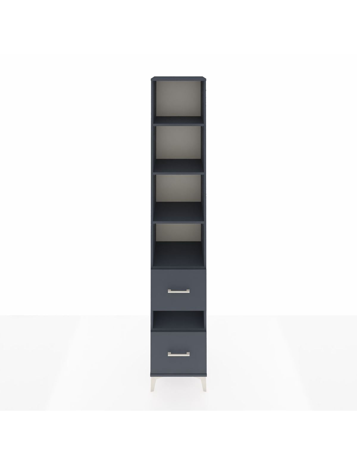 Hyperion Dolap 5 Raflı 2 Çekmeceli 44x44x243 Antrasit-Antrasit