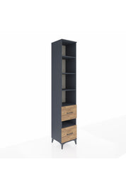 Hyperion Dolap 5 Raflı 2 Çekmeceli 44x44x243 Antrasit-Çam