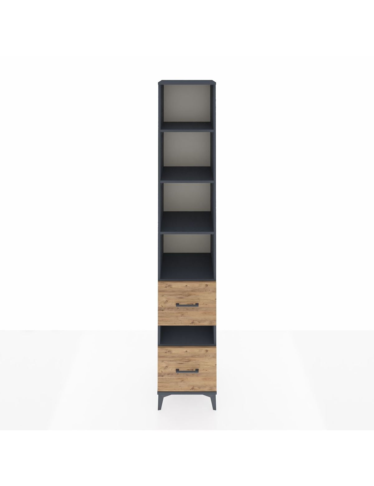 Hyperion Dolap 5 Raflı 2 Çekmeceli 44x44x243 Antrasit-Çam