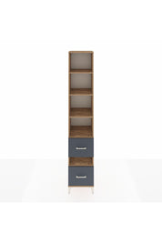 Hyperion Dolap 5 Raflı 2 Çekmeceli 44x44x243 Çam-Antrasit