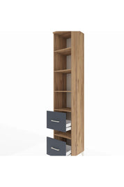 Hyperion Dolap 5 Raflı 2 Çekmeceli 44x44x243 Çam-Antrasit