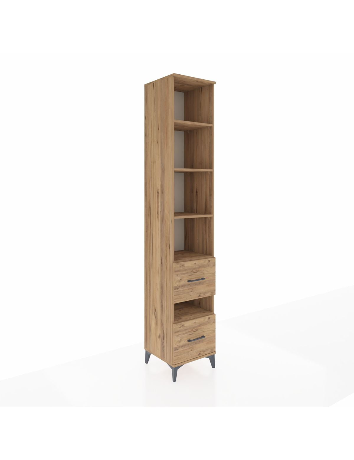 Hyperion Dolap 5 Raflı 2 Çekmeceli 44x44x243 Çam-Çam