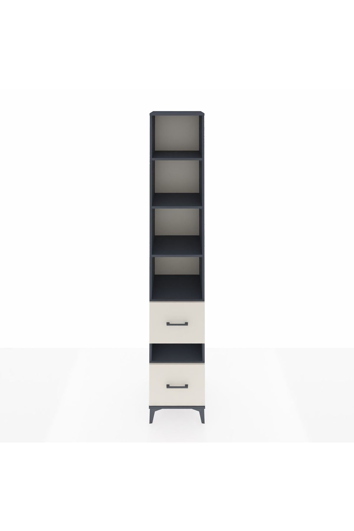 Hyperion Dolap 5 Raflı 2 Çekmeceli 44x44x243 Antrasit-Aytaşı