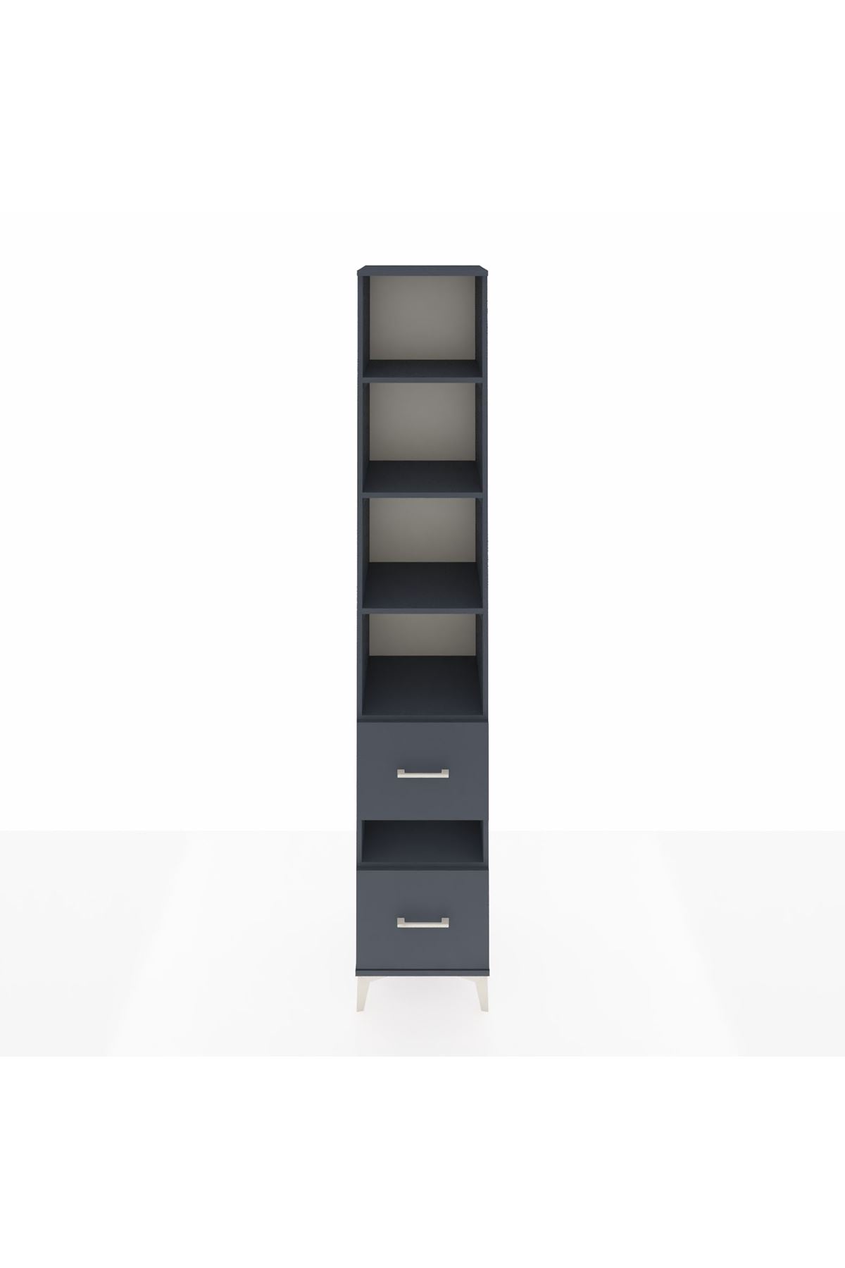 Hyperion Dolap 5 Raflı 2 Çekmeceli 44x44x243 Antrasit-Antrasit