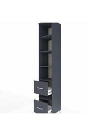 Hyperion Dolap 5 Raflı 2 Çekmeceli 44x44x243 Antrasit-Antrasit