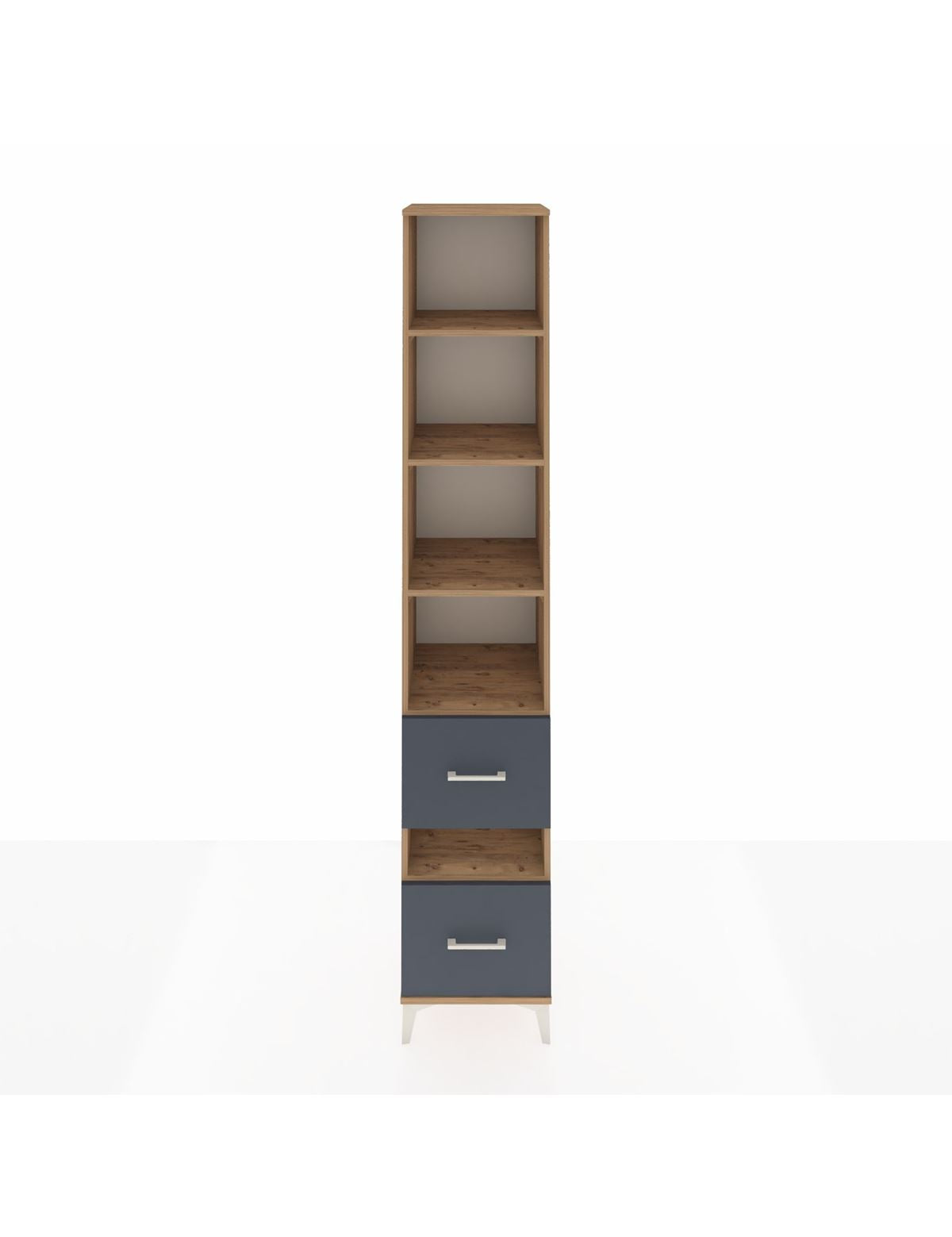 Hyperion Dolap 5 Raflı 2 Çekmeceli 44x44x243 Çam-Antrasit