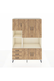 Hyperion Dolap 9 Raflı 3 Çekmeceli 5 Kapaklı 132x44x195 Aytaşı-Çam/Çam