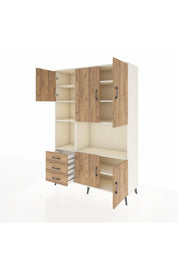 Hyperion Dolap 9 Raflı 3 Çekmeceli 5 Kapaklı 132x44x195 Aytaşı-Çam/Çam