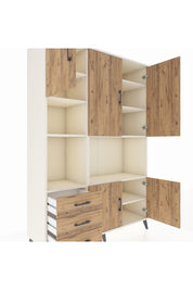 Hyperion Dolap 9 Raflı 3 Çekmeceli 5 Kapaklı 132x44x195 Aytaşı-Çam/Çam