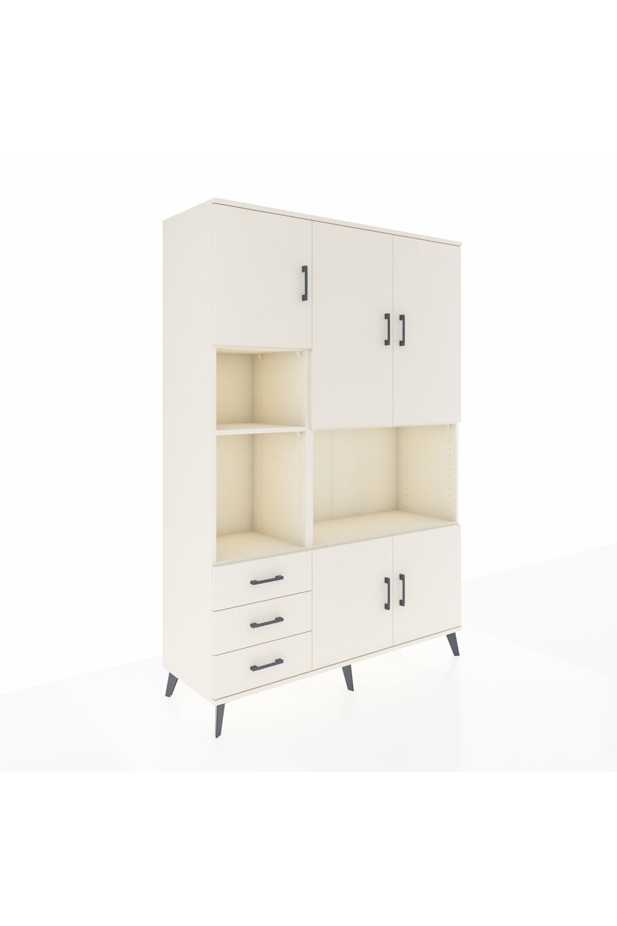 Hyperion Dolap 9 Raflı 3 Çekmeceli 5 Kapaklı 132x44x195 Aytaşı-Aytaşı/Aytaşı