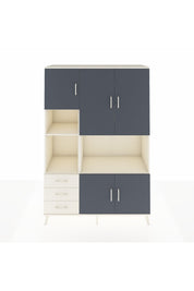 Hyperion Dolap 9 Raflı 3 Çekmeceli 5 Kapaklı 132x44x195 Aytaşı-Antrasit/Aytaşı