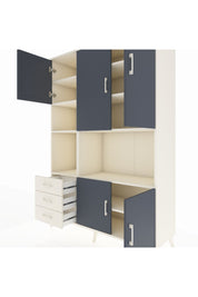 Hyperion Dolap 9 Raflı 3 Çekmeceli 5 Kapaklı 132x44x195 Aytaşı-Antrasit/Aytaşı