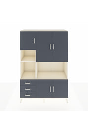 Hyperion Dolap 9 Raflı 3 Çekmeceli 5 Kapaklı 132x44x195 Aytaşı-Antrasit/Antrasit