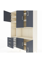 Hyperion Dolap 9 Raflı 3 Çekmeceli 5 Kapaklı 132x44x195 Aytaşı-Antrasit/Antrasit