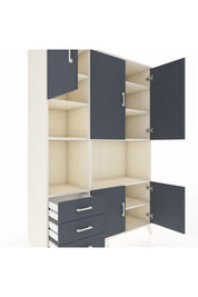 Hyperion Dolap 9 Raflı 3 Çekmeceli 5 Kapaklı 132x44x195 Aytaşı-Antrasit/Antrasit