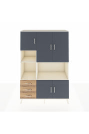 Hyperion Dolap 9 Raflı 3 Çekmeceli 5 Kapaklı 132x44x195 Aytaşı-Antrasit/Çam