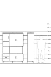 Hyperion Dolap 9 Raflı 3 Çekmeceli 5 Kapaklı 132x44x195 Antrasit-Aytaşı/Aytaşı