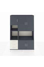 Hyperion Dolap 9 Raflı 3 Çekmeceli 5 Kapaklı 132x44x195 Antrasit-Antrasit/Aytaşı