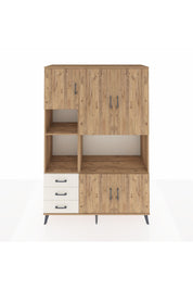 Hyperion Dolap 9 Raflı 3 Çekmeceli 5 Kapaklı 132x44x195 Çam-Çam/Aytaşı