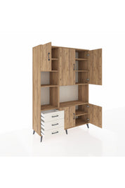 Hyperion Dolap 9 Raflı 3 Çekmeceli 5 Kapaklı 132x44x195 Çam-Çam/Aytaşı