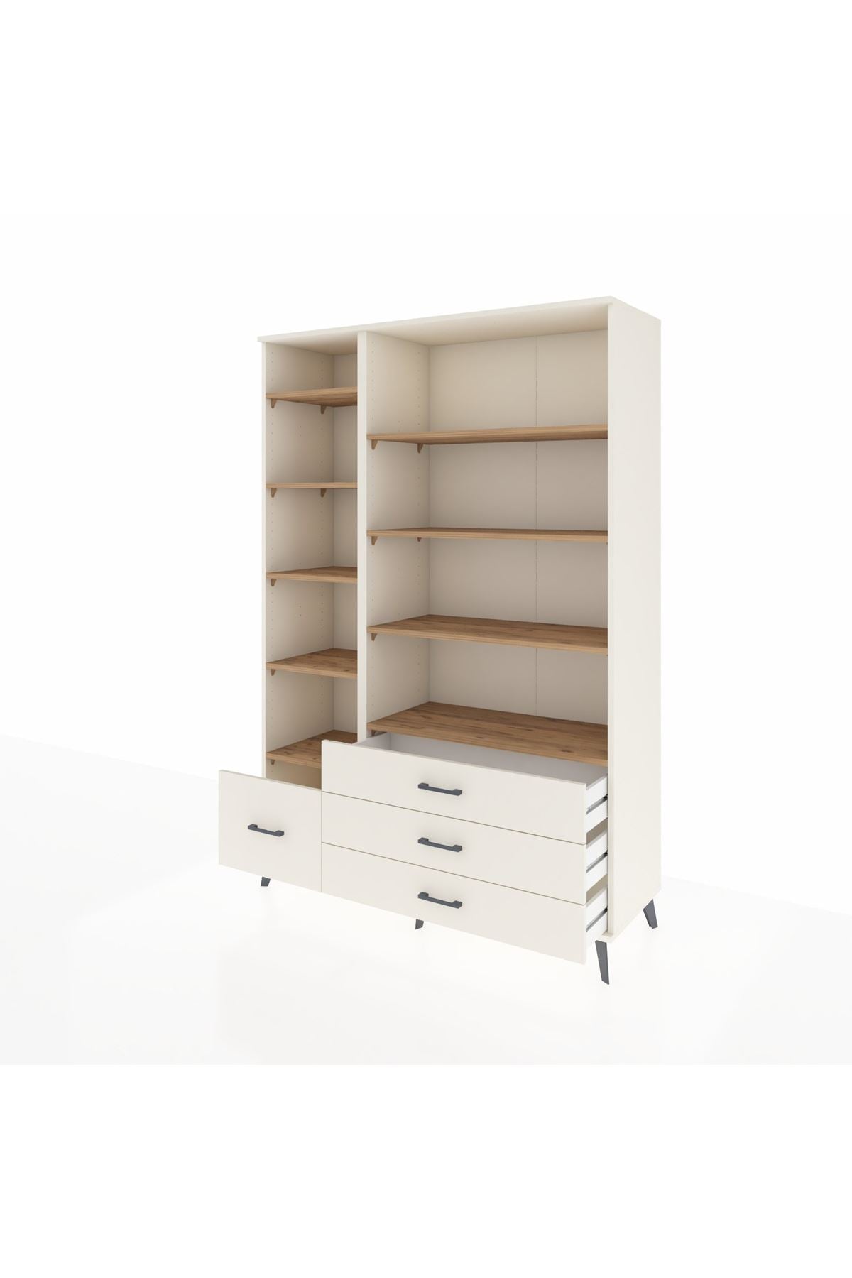 Hyperion Dolap 9 Raflı 4 Çekmeceli  132x44x195 Aytaşı-Çam/Aytaşı