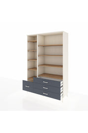 Hyperion Dolap 9 Raflı 4 Çekmeceli  132x44x195 Aytaşı-Çam/Antrasit