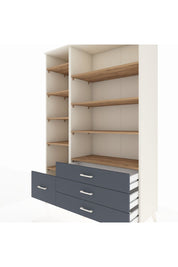 Hyperion Dolap 9 Raflı 4 Çekmeceli  132x44x195 Aytaşı-Çam/Antrasit