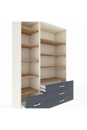 Hyperion Dolap 9 Raflı 4 Çekmeceli  132x44x195 Aytaşı-Çam/Antrasit