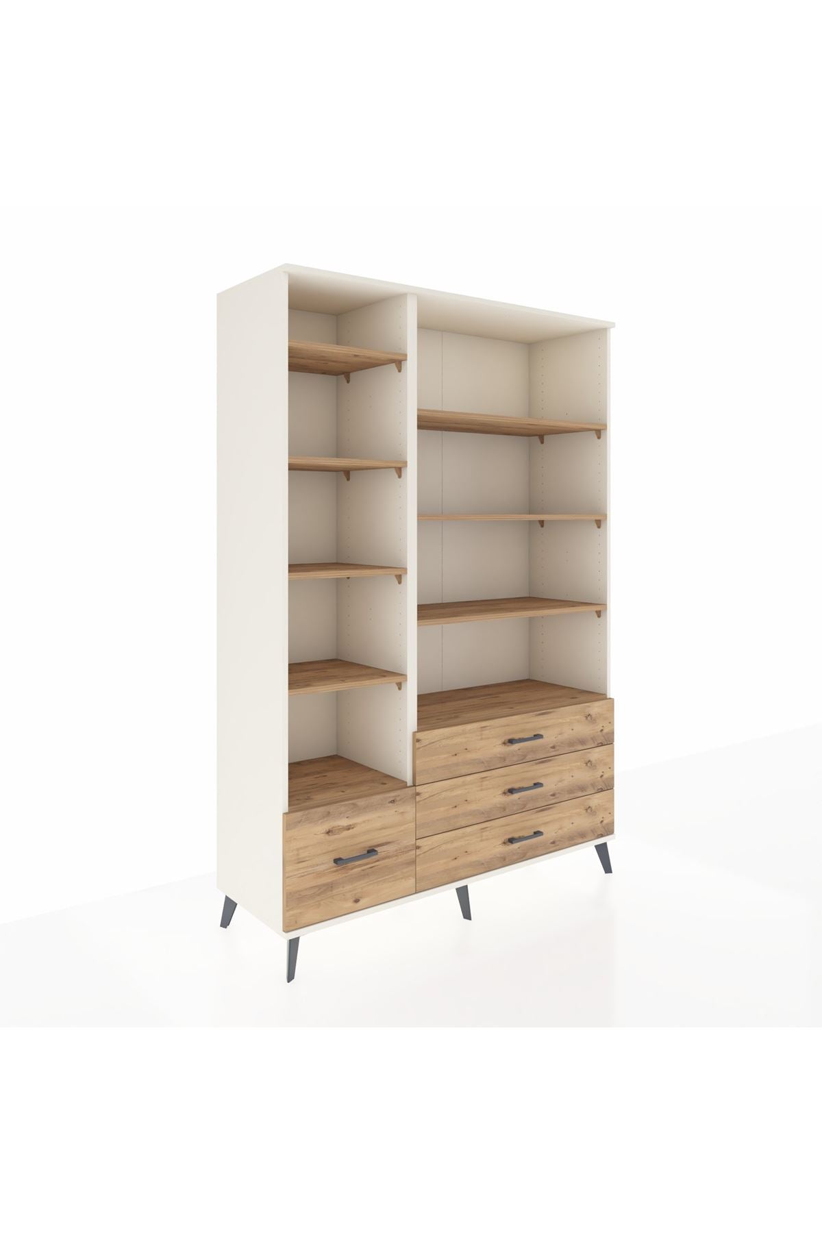 Hyperion Dolap 9 Raflı 4 Çekmeceli  132x44x195 Aytaşı-Çam/Çam