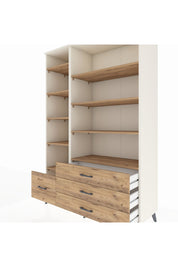 Hyperion Dolap 9 Raflı 4 Çekmeceli  132x44x195 Aytaşı-Çam/Çam