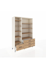 Hyperion Dolap 9 Raflı 4 Çekmeceli  132x44x195 Aytaşı-Çam/Çam