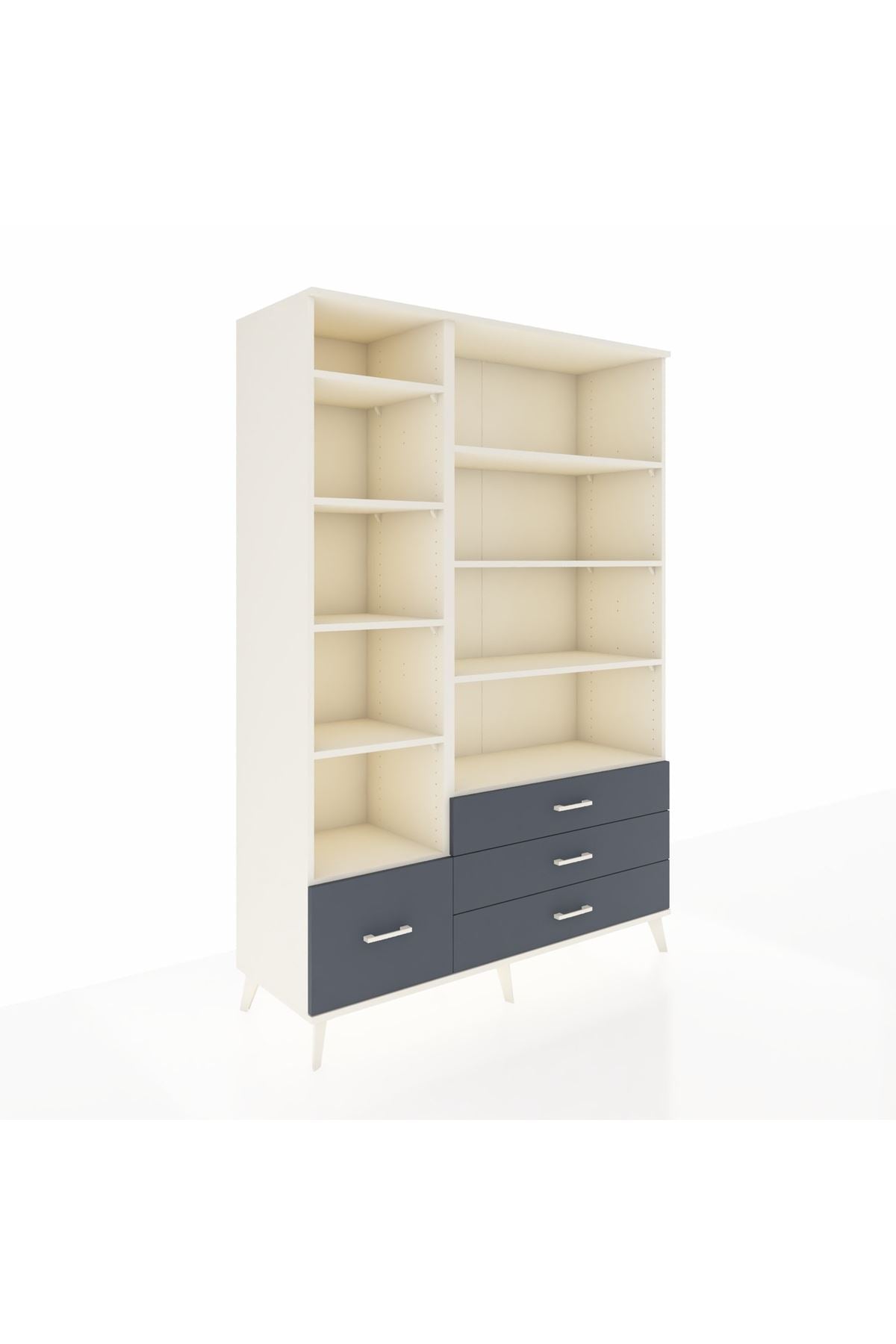 Hyperion Dolap 9 Raflı 4 Çekmeceli  132x44x195 Aytaşı-Aytaşı/Antrasit