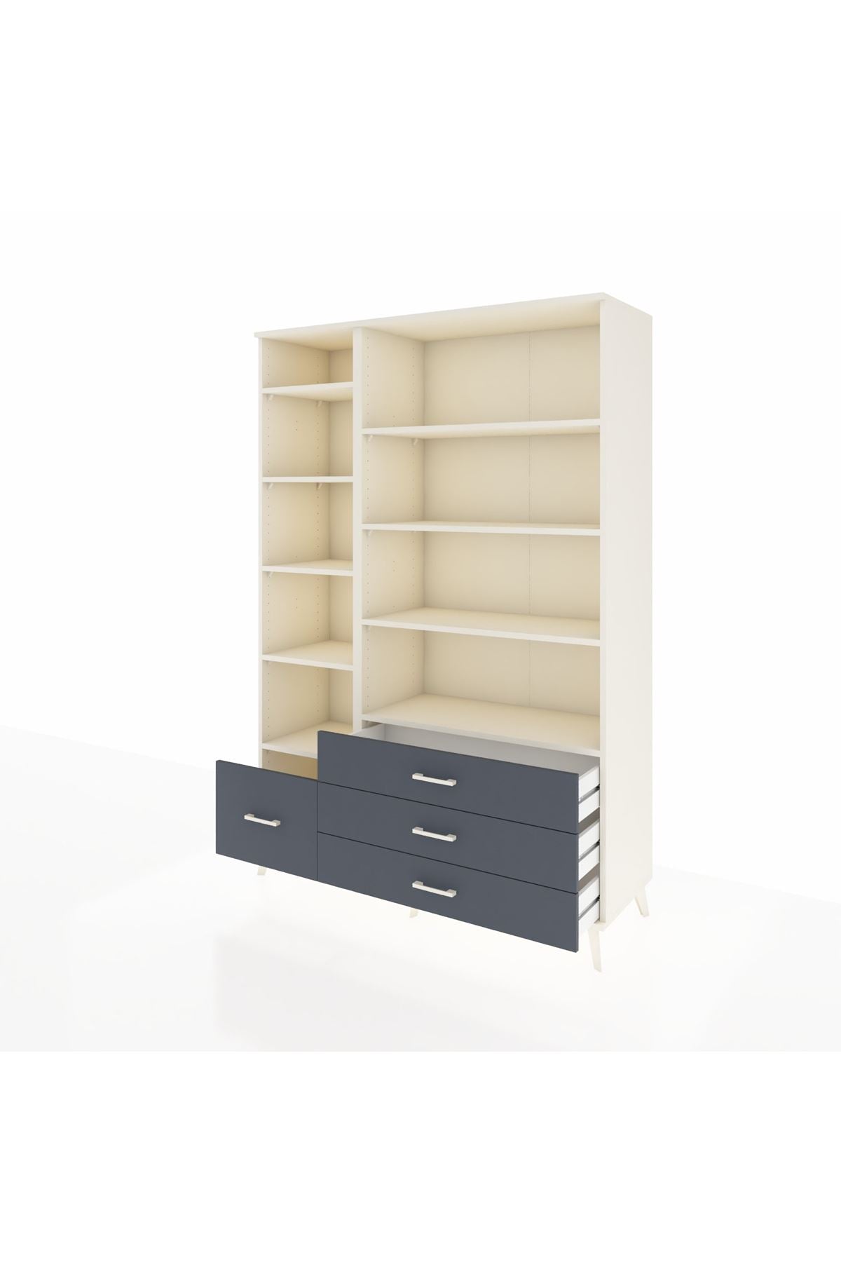 Hyperion Dolap 9 Raflı 4 Çekmeceli  132x44x195 Aytaşı-Aytaşı/Antrasit