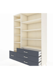 Hyperion Dolap 9 Raflı 4 Çekmeceli  132x44x195 Aytaşı-Aytaşı/Antrasit