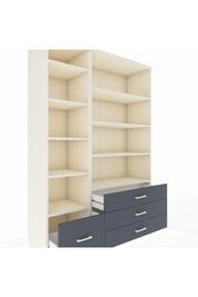 Hyperion Dolap 9 Raflı 4 Çekmeceli  132x44x195 Aytaşı-Aytaşı/Antrasit