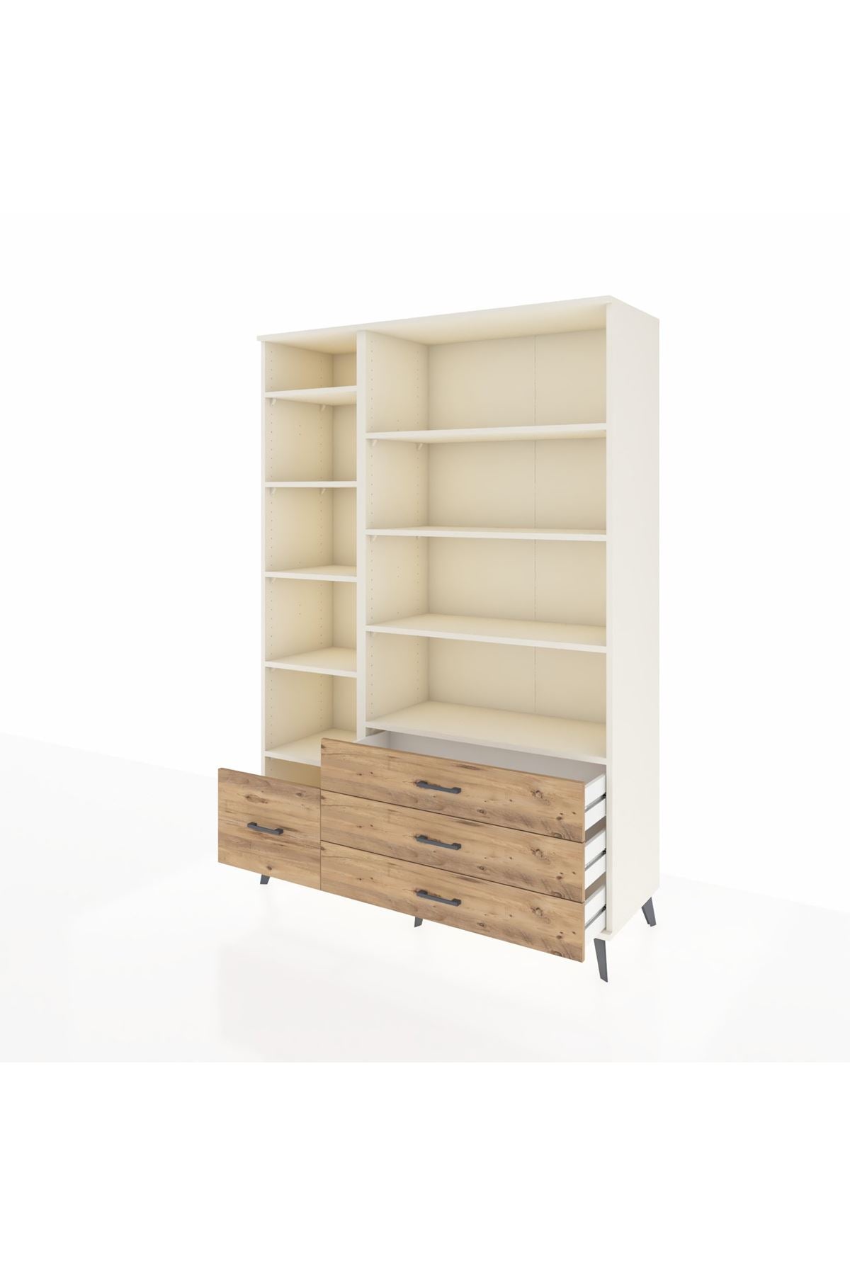 Hyperion Dolap 9 Raflı 4 Çekmeceli  132x44x195 Aytaşı-Aytaşı/Çam