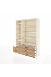 Hyperion Dolap 9 Raflı 4 Çekmeceli  132x44x195 Aytaşı-Aytaşı/Çam