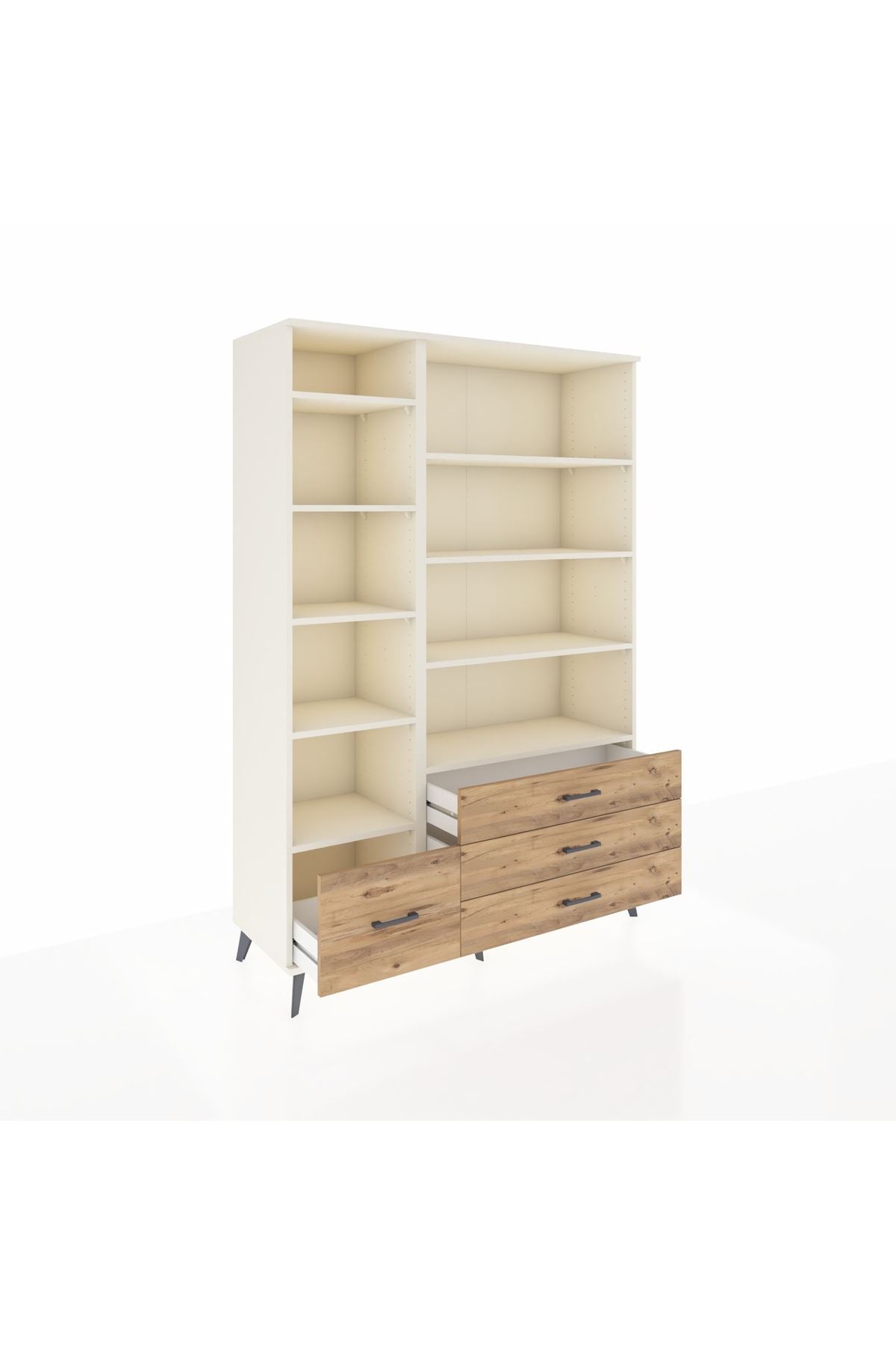 Hyperion Dolap 9 Raflı 4 Çekmeceli  132x44x195 Aytaşı-Aytaşı/Çam