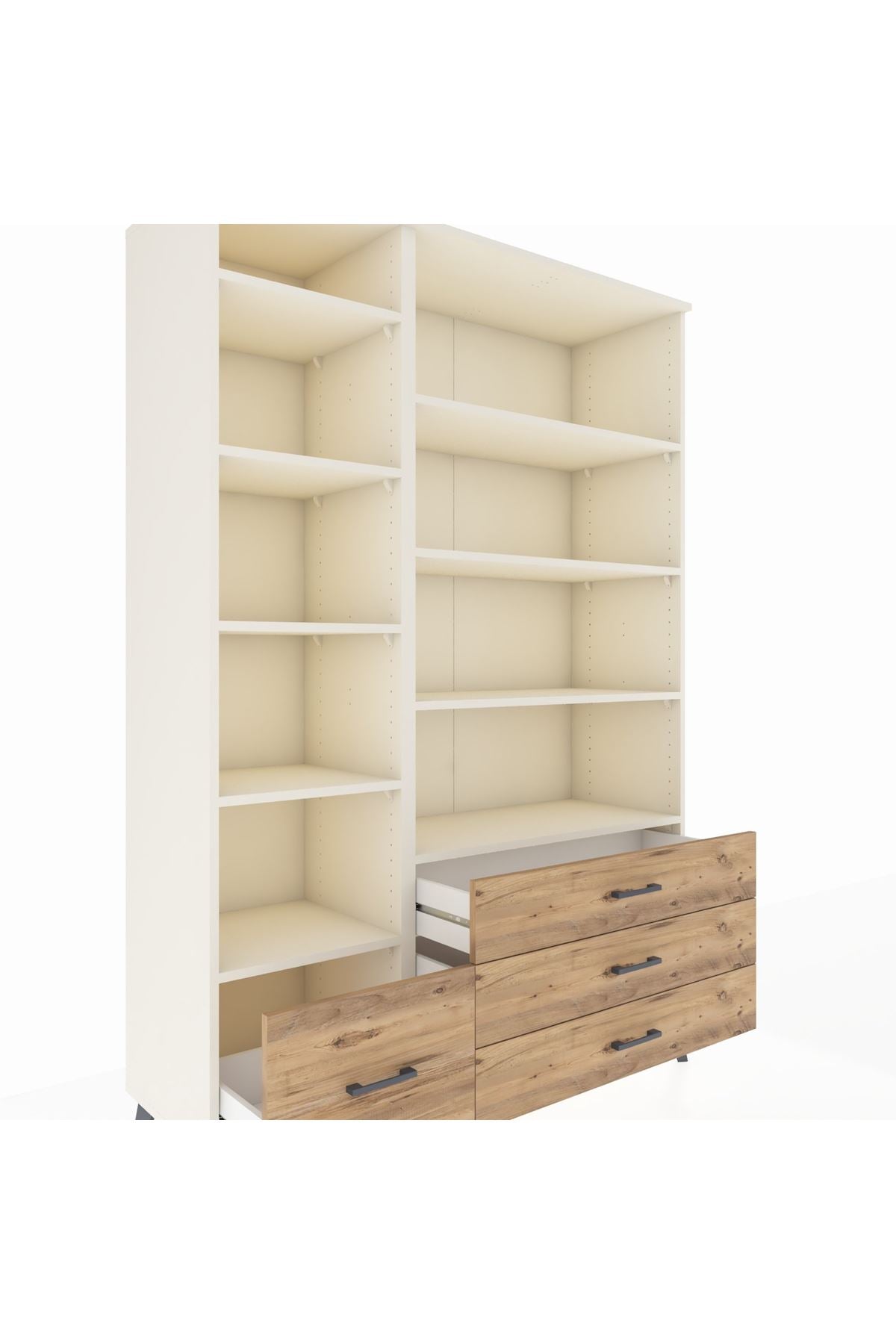 Hyperion Dolap 9 Raflı 4 Çekmeceli  132x44x195 Aytaşı-Aytaşı/Çam