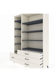 Hyperion Dolap 9 Raflı 4 Çekmeceli  132x44x195 Aytaşı-Antrasit/Aytaşı